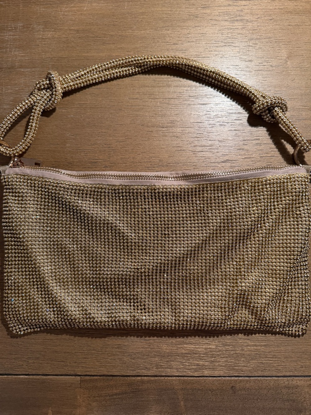Going Out Bag Chainmail Style Gold Tone